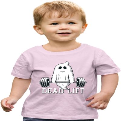 2T Light Pink Toddler Dead Lift Funny Ghost Deadlifting Halloween Gym Toddler T-Shirt