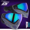 Maddog Dye i5 Thermal Dual-Pane Anti-Fog Lens Paintball Airsoft Mask Goggle System Combo with Microfiber Storage Bag | High Performance Safety Certified Protection - Barney - Purple/Grey/Black view 3