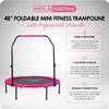 HolaHatha Foldable Mini Trampoline Fitness Rebounder for Home Gym Workouts  with 5-Level Adjustable Handle, Heavy-Duty Steel Frame, Portable Design, and Supports up to 440 Pounds view 3