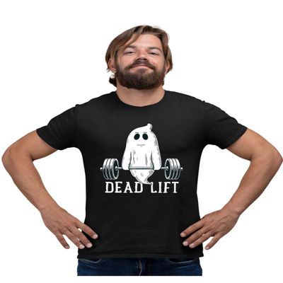5X-Large Black Mens Dead Lift Funny Ghost Deadlifting Halloween Gym T-Shirt