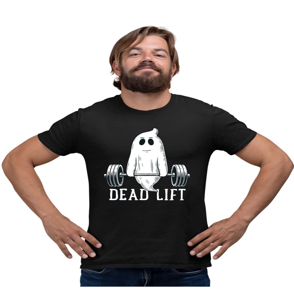 5X-Large Black Mens Dead Lift Funny Ghost Deadlifting Halloween Gym T-Shirt