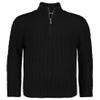 Izod Boys' Quarter Zip Pullover Sweater, Black Cable, 10-12 view 1