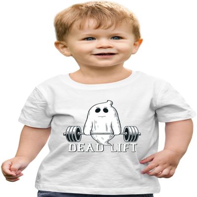 4T White Toddler Dead Lift Funny Ghost Deadlifting Halloween Gym Toddler T-Shirt