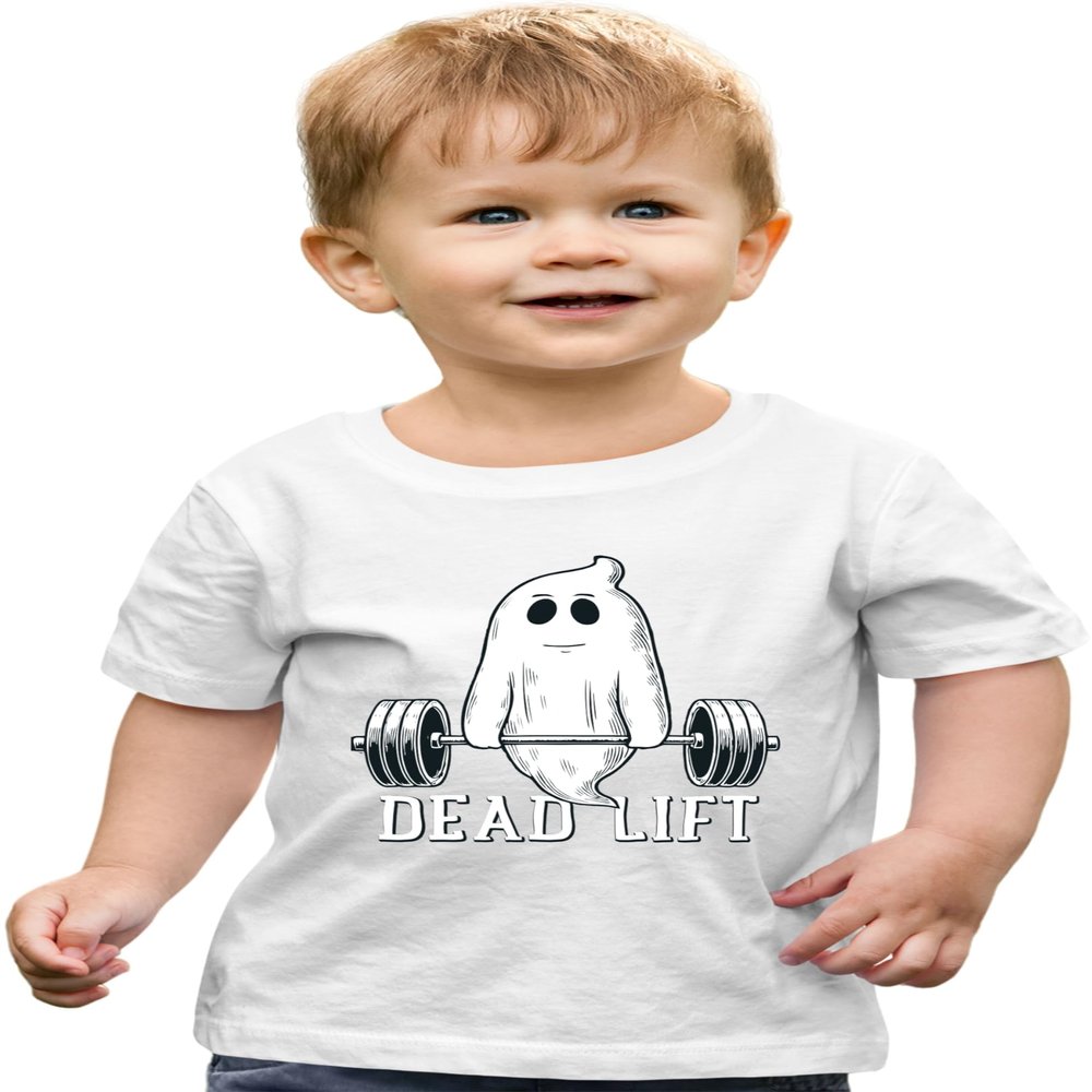 4T White Toddler Dead Lift Funny Ghost Deadlifting Halloween Gym Toddler T-Shirt