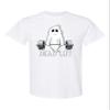 4T White Toddler Dead Lift Funny Ghost Deadlifting Halloween Gym Toddler T-Shirt view 4