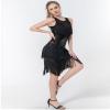 AFAVOM Latin Dance Dress for Women - Fringe Salsa Tango 1920s Ballroom Sparkle Sequins Flapper Cha Cha Competition Cocktail Party Tassel Glitter Samba Belly Dancewear Costume Black M view 4