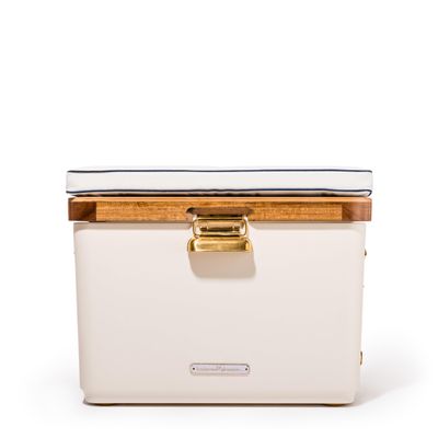Business & Pleasure Co. Hemingway Cooler - 55 Quart Insulated Ice Chest Cooler - Great for Beach, Picnics, & Boating, Antique White