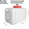 WAZHOU 25L/50L/100L/150L/200L /300L Thick Plastic Water Tank,Water Container,Emergency Water Barrel Container with Spigot,Outdoor Hiking Hurricane Emergency Water Tank(50l) view 2