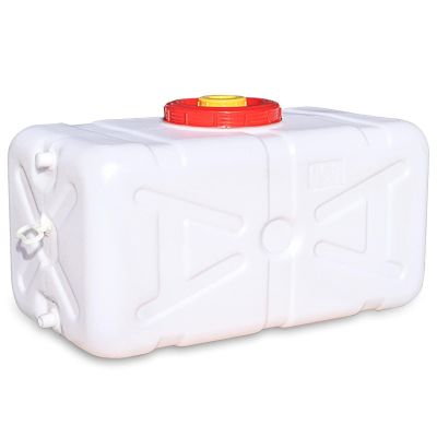 WAZHOU 75 Liters Large Capacity Bucket Horizontal Square Water Storage Tank Horizontal Water Tank with Lid Food Grade Plastic Bucket with Cover and Valve Camping Water Storage Carrier Water Tank