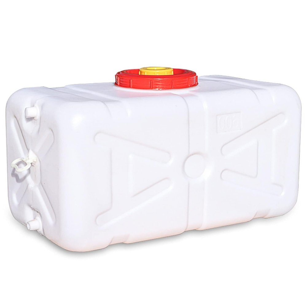 WAZHOU 75 Liters Large Capacity Bucket Horizontal Square Water Storage Tank Horizontal Water Tank with Lid Food Grade Plastic Bucket with Cover and Valve Camping Water Storage Carrier Water Tank