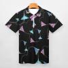 Paper Airplane Heart Men's Polo Shirts Casual Short Sleeve Tops Zippered Golf Polo Shirts 2XS view 3