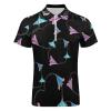 Paper Airplane Heart Men's Polo Shirts Casual Short Sleeve Tops Zippered Golf Polo Shirts 2XS view 4