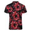 Queen of Hearts Playing Cards Men's Polo Shirts Casual Short Sleeve Tops Zippered Golf Polo Shirts M view 4