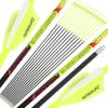 limaity 32 Inch Archery Target Arrows Hunting Pure Carbon Practice Arrows ID4.2mm Spine 400-1000 for Recurve Bow & Longbow & Compound Bow (12, 2 Fluorescent Yellow 1 White, Spine 1000) view 1