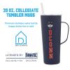 Decorvo NCAA 20 oz. Stainless Steel Tumbler with Handle - Officially Licensed Double Walled Insulated Roadie with Slide Lid and Straw (Connecticut - Navy) view 3