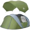 Rivenlo 5-6 Person Easy Pop Up Tent, 11.8' X 8'X 51.2",Automatic Setup, Waterproof, Double Layer,Instant Family Tents for Camping,Hiking & Traveling (Dark Green) view 1