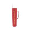 Decorvo NCAA 20 oz. Stainless Steel Tumbler with Handle - Officially Licensed Double Walled Insulated Roadie with Slide Lid and Straw (Iowa St - Red) view 1