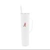 Decorvo NCAA 20 oz. Stainless Steel Tumbler with Handle - Officially Licensed Double Walled Insulated Roadie with Slide Lid and Straw (Alabama Logo - White) view 1