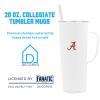 Decorvo NCAA 20 oz. Stainless Steel Tumbler with Handle - Officially Licensed Double Walled Insulated Roadie with Slide Lid and Straw (Alabama Logo - White) view 3