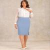 Allegra K Wear to Work Pencil Skirts for Women's Business Knee Length High Waist Bodycon Suit Skirt X-Small Grey Blue view 4