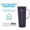 Decorvo NCAA 20 oz. Stainless Steel Tumbler with Handle - Officially Licensed Double Walled Insulated Roadie with Slide Lid and Straw (Ole Missi Rebels - Navy) view 3
