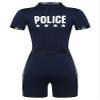 YONGHS Women's Police Officer Uniforms Cop Costume Policewoman Cosplay Costume Jumpsuits with Belt and Purse Navy Blue 3X-Large view 2