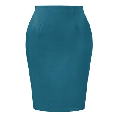 Allegra K Wear to Work Pencil Skirts for Women's Business Knee Length High Waist Bodycon Suit Skirt Small Blue Green