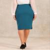 Allegra K Wear to Work Pencil Skirts for Women's Business Knee Length High Waist Bodycon Suit Skirt Small Blue Green view 3