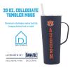 Decorvo NCAA 20 oz. Stainless Steel Tumbler with Handle - Officially Licensed Double Walled Insulated Roadie with Slide Lid and Straw (Auburn text - Navy) view 3