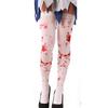 plplaaoo 1 Pair Blood Stockings Bloody High Socks Scary Blood Socks, Polyester Fabric Material Comfortable White and Red Realistic Blood Costume Socks Halloween Party Cosplay Costume view 3