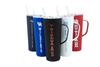 Decorvo NCAA 20 oz. Stainless Steel Tumbler with Handle - Officially Licensed Double Walled Insulated Roadie with Slide Lid and Straw (Texas text - Black) view 2