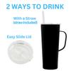 Decorvo NCAA 20 oz. Stainless Steel Tumbler with Handle - Officially Licensed Double Walled Insulated Roadie with Slide Lid and Straw (Texas text - Black) view 4