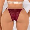 Banamic Women G-String Thongs Underwear Breathable Sexy Underwear Panties Wine Red view 4
