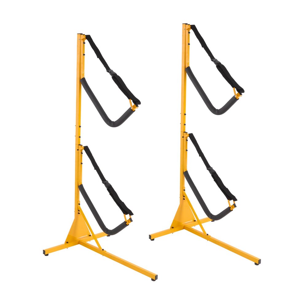 CheriMuMu Kayak Storage Rack, Heavy-Duty Double Kayak Storage Rack, Adjustable Kayak Hanger Holder, Free Standing Storage Rack for Two Kayak, SUP, Canoe and Paddleboard, Indoor Outdoor or Garage