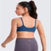 CRZ YOGA Girls Butterluxe Adjustable Spaghetti Strap Sports Bra - Yoga Athletic Casual Scoop Neck Crop Padded Kids Teen French Navy Medium view 2