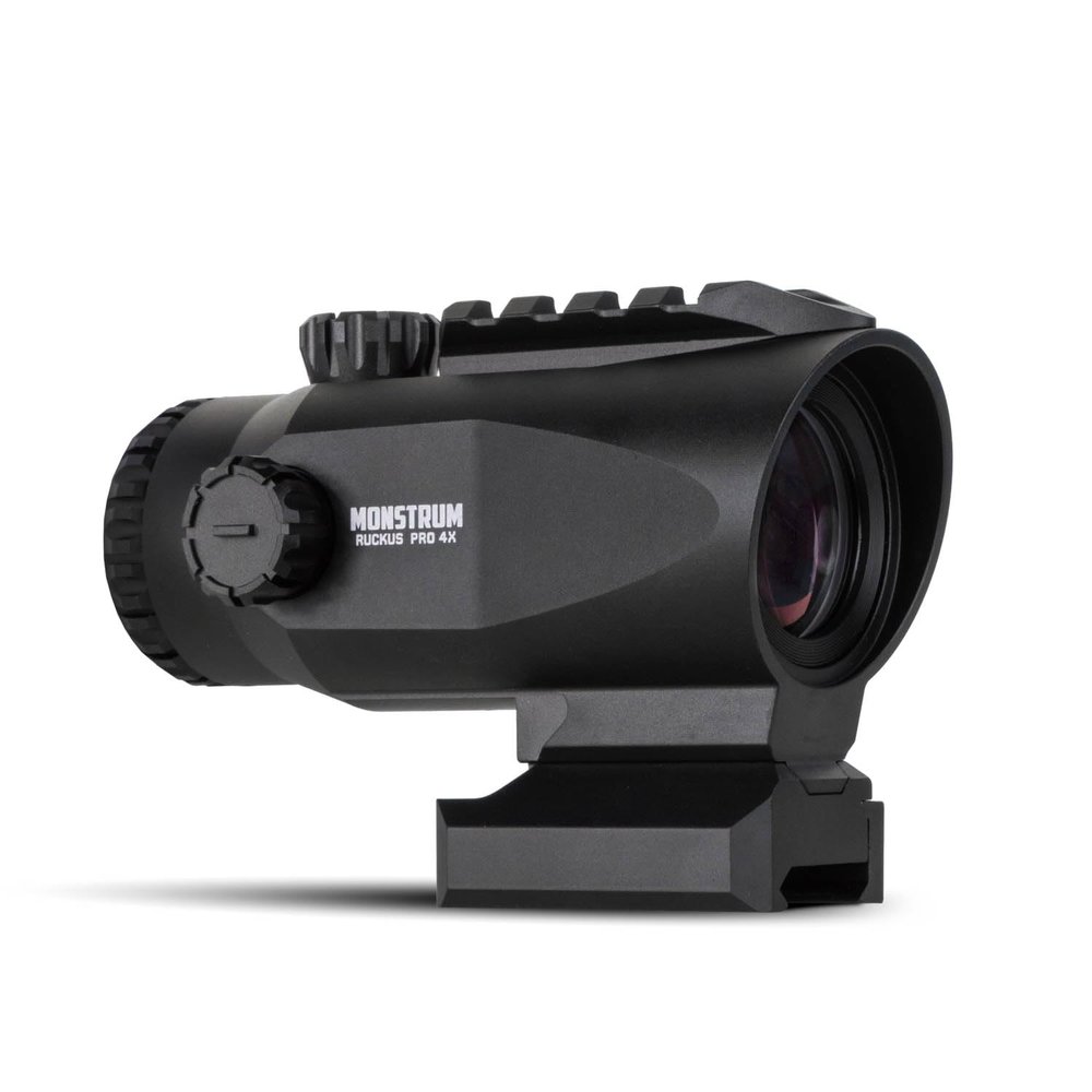 Monstrum Ruckus Pro 4X Prism Scope with Piggyback Mount and Shake Awake | BDC Reticle