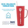 Decorvo NCAA 20 oz. Stainless Steel Tumbler with Handle - Officially Licensed Double Walled Insulated Roadie with Slide Lid and Straw (Indiana text - Red) view 3