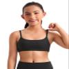 CRZ YOGA Girls Butterluxe Adjustable Spaghetti Strap Sports Bra - Yoga Athletic Casual Scoop Neck Crop Padded Kids Teen Black Medium view 1