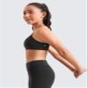 CRZ YOGA Girls Butterluxe Adjustable Spaghetti Strap Sports Bra - Yoga Athletic Casual Scoop Neck Crop Padded Kids Teen Black Medium view 4