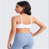 CRZ YOGA Girls Butterluxe Adjustable Spaghetti Strap Sports Bra - Yoga Athletic Casual Scoop Neck Crop Padded Kids Teen White Small view 2