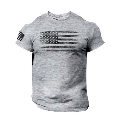 American Flag Gym Shirt - Cool Graphic T-Shirt for Men's Summer Workout