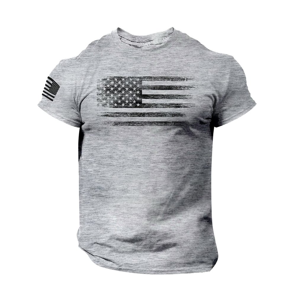 American Flag Gym Shirt - Cool Graphic T-Shirt for Men's Summer Workout