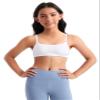 CRZ YOGA Girls Butterluxe Adjustable Spaghetti Strap Sports Bra - Yoga Athletic Casual Scoop Neck Crop Padded Kids Teen White Medium view 1