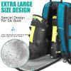 BISKLNDN Ski Boot Bag, 65L Ski Boot Travel Backpack for Ski Helmet, Goggles, Gloves, Skis, Snowboard & Accessories, Waterproof Ski Bag view 4
