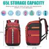 BISKLNDN Ski Boot Bag, 65L Ski Boot Travel Backpack for Ski Helmet, Goggles, Gloves, Skis, Snowboard & Accessories, Waterproof Ski Bag view 2