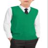 Boys Sweater Vest Kids Solid School Uniform Sleeveless Knit Sweaters Tops 5-14 Years Green view 1
