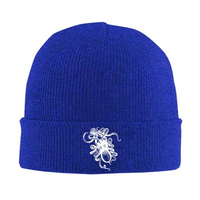 AIZBEGDLU Kraken Rum Octopus Beanie Hat Unisex Knit Hat Ski Stocking Cuffed Cap Blue