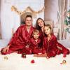 matching pjs for couples, Christmas Pajamas Matching Family Pajamas Couples Silk Satin Shirts Pants Sets Women Men Plus Size Plaid Pjs Adult Thanksgiving Xmas Holiday Jammies Outfits pink silk pajamas view 2