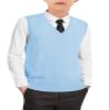 Boys Sweater Vest Kids Solid School Uniform Sleeveless Knit Sweaters Tops 5-14 Years Sky Blue view 1