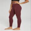 ODODOS Buttery Soft Lounge Yoga Leggings for Women Full Length 28" High Waist Yoga Pants, Burgundy, Small view 2